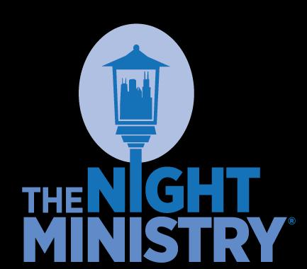 The logo for The Night Ministry, a Community partner, is displayed.